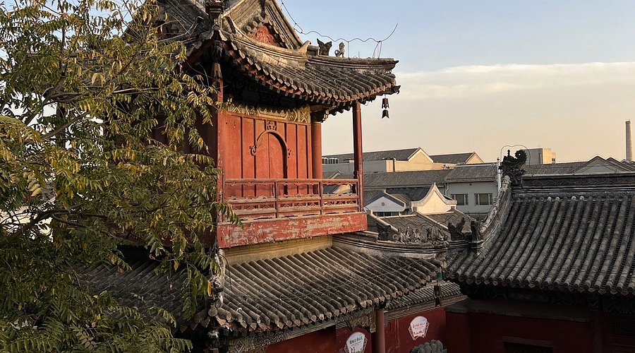 A scenic view of Baoding Daci Pavilion