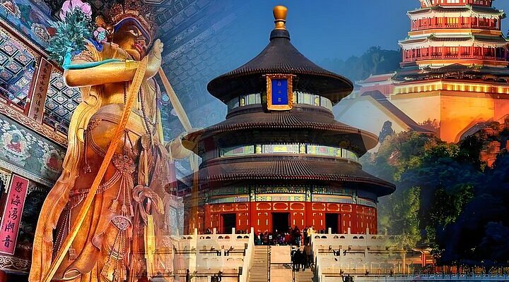 A scenic view of Baoding Qinghua Temple Flower Pagoda