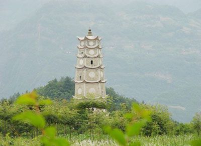 A scenic view of Baoding Xingwen Pagoda