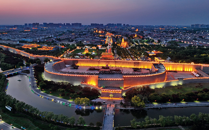 A scenic view of Baoding Xingwen Pagoda