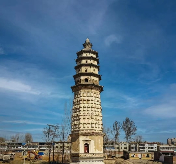 A scenic view of Baoding Xiude Temple Pagoda