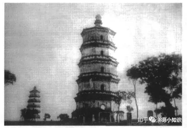 A scenic view of Baoding Zhuozhou Twin Pagodas