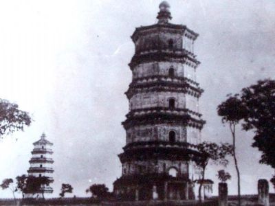 A scenic view of Baoding Zhuozhou Twin Pagodas