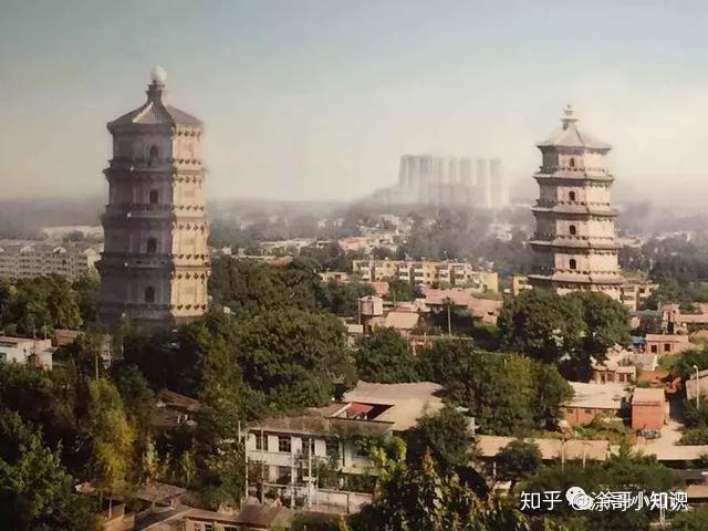 A scenic view of Baoding Zhuozhou Twin Pagodas