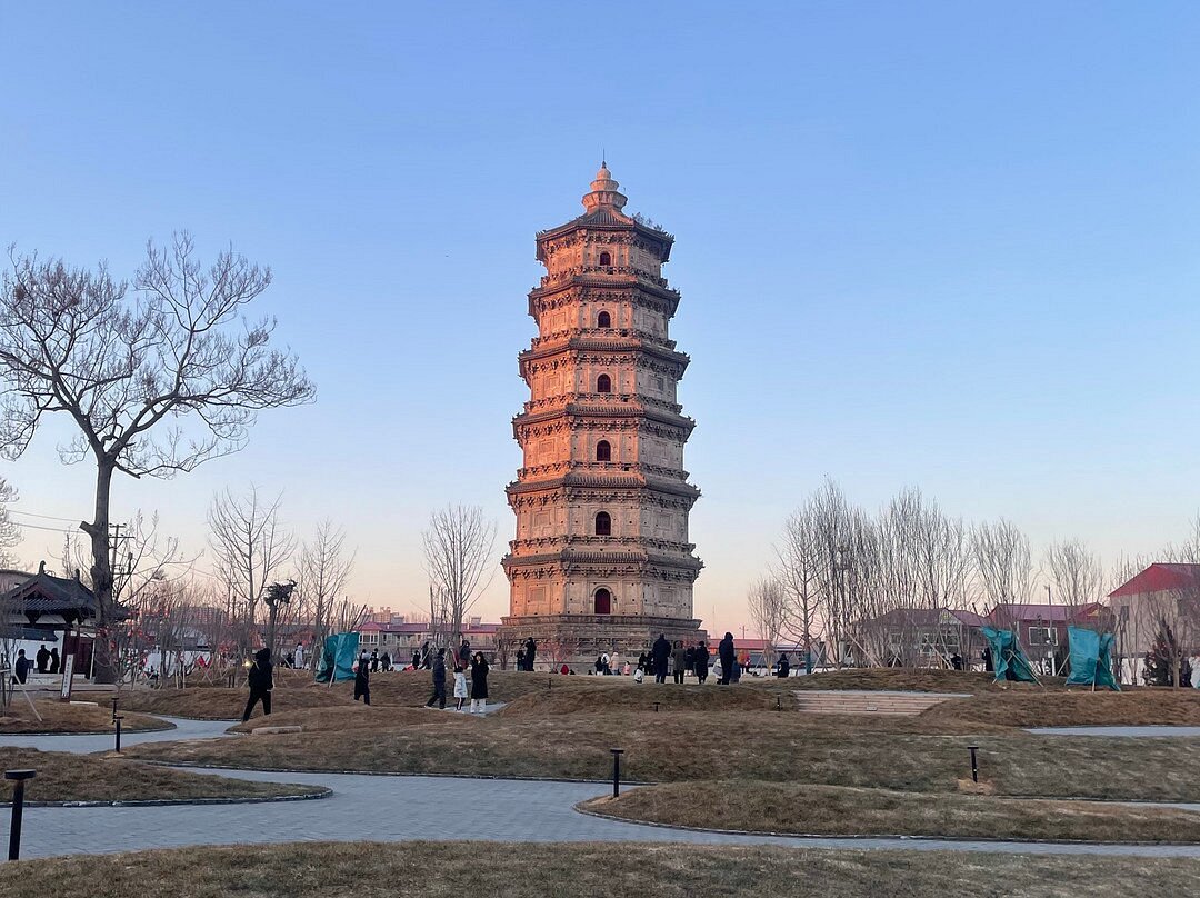 A scenic view of Baoding Zhuozhou Twin Pagodas