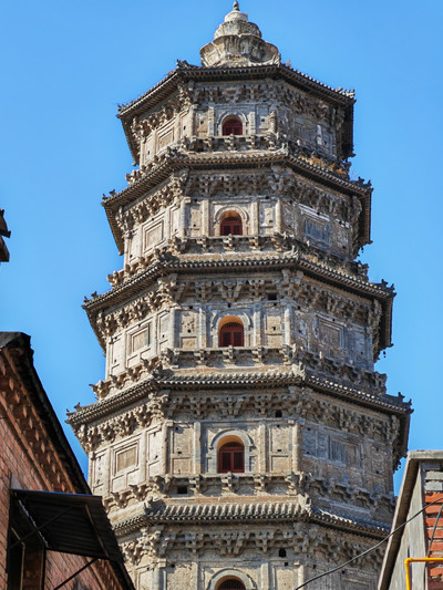 A scenic view of Baoding Zhuozhou Twin Pagodas