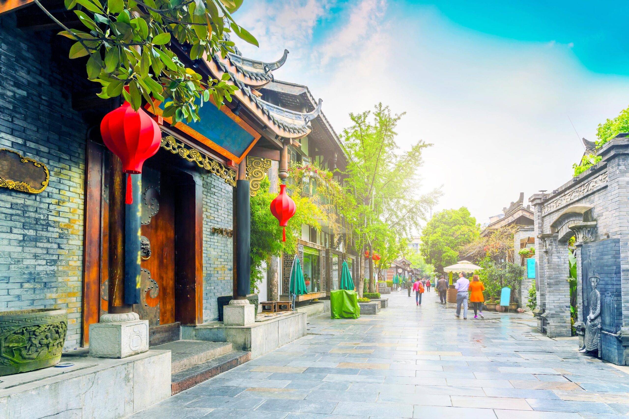 A scenic view of Chengdu Jiangnanguan Jie Jiefang Yizhi