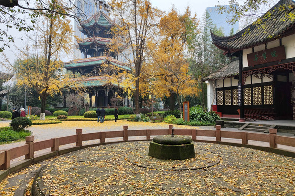 A scenic view of Chengdu Wangjianglou Gujianzhuqun