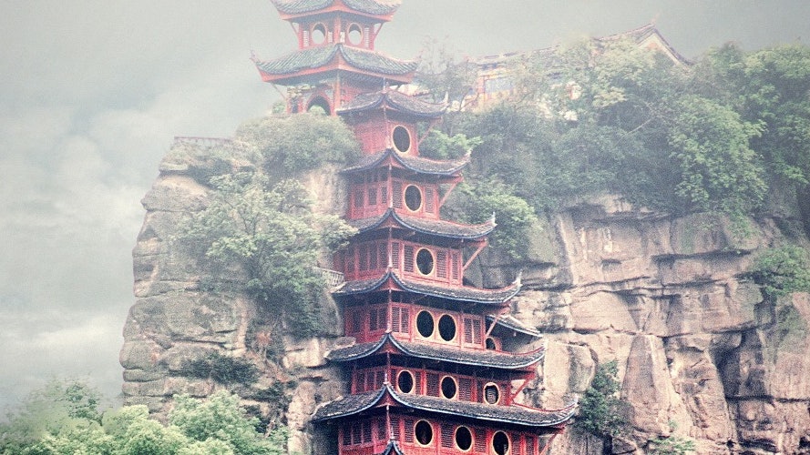 A scenic view of Chongqing Shibaozhai