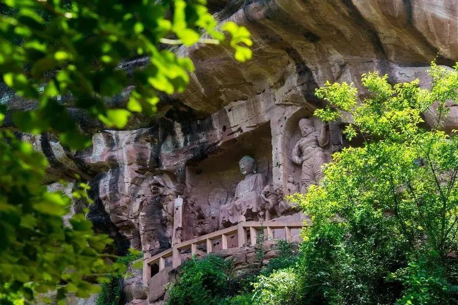 A scenic view of Guangyuan Qianfoya Moya Zaoxiang