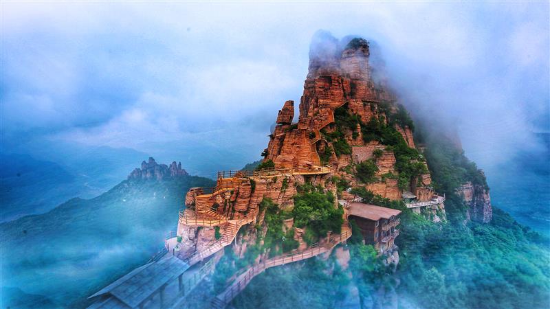 A scenic view of Handan Tianqing Temple Main Hall