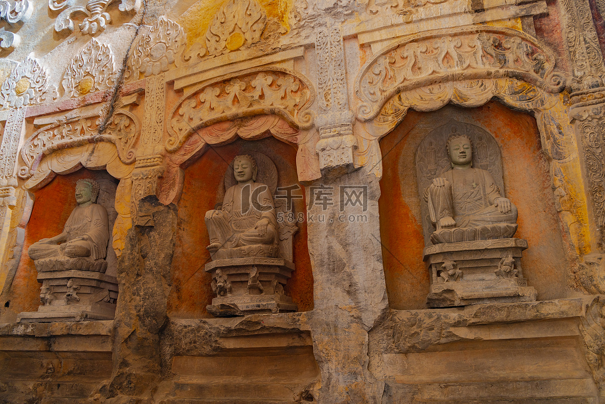 A scenic view of Handan Xiangtangshan Grottoes