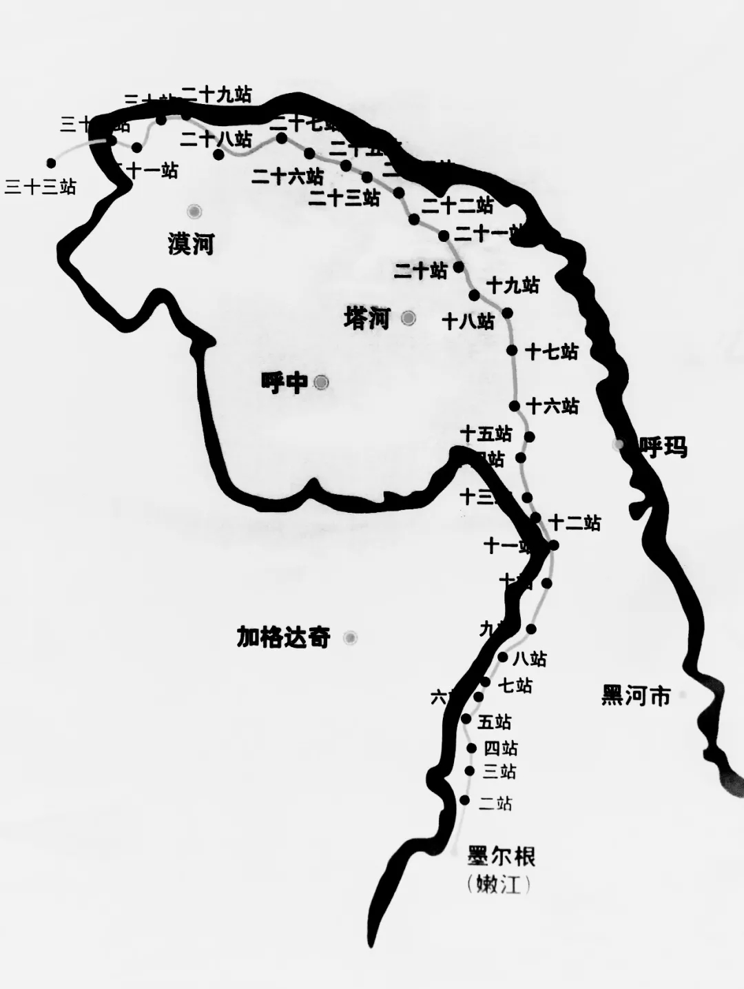 A scenic view of Heihe Moergen Zhi Mohe Guyizhan Yidao