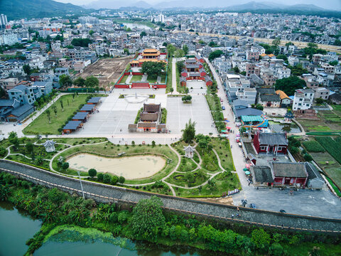 A scenic view of Hezhou Linhe Gucheng