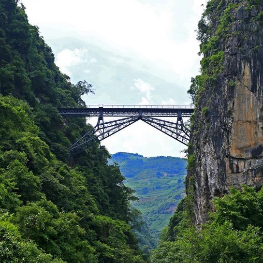 A scenic view of Honghe Wujiazhai Tieluqiao