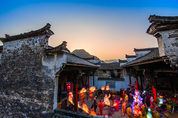 A scenic view of Jinhua Chian Zhuzhai Jianzhuqun