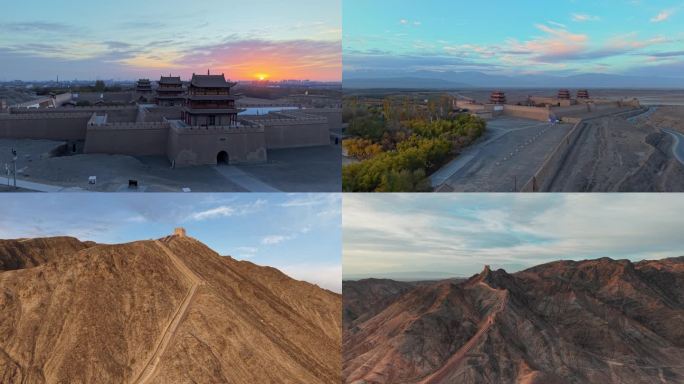 A scenic view of Jiuquan Yumenguan Changcheng Fengsui Yizhi