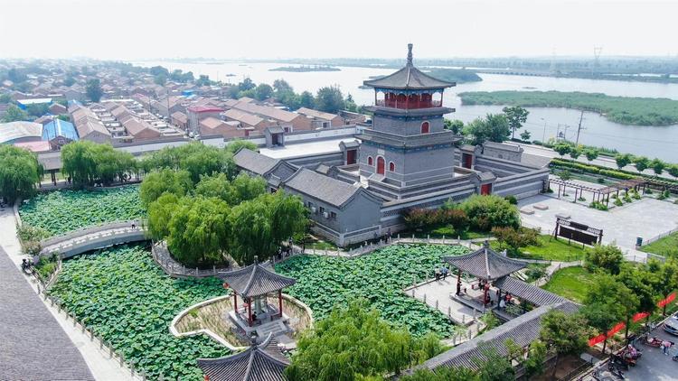 A scenic view of Langfang Daxinge Stone Pagoda