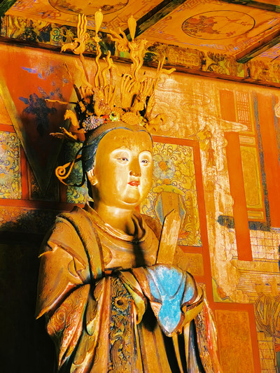 A scenic view of Luliang Baicaopo Longtian Tudi Temple