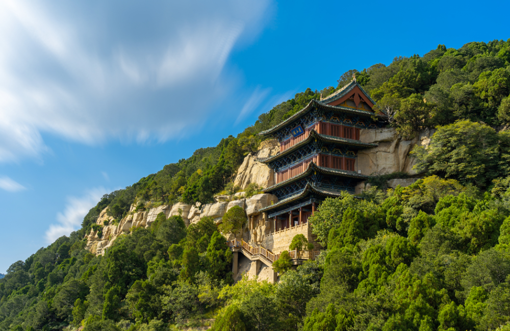 A scenic view of Luliang Shushi Fo Cliff Statue