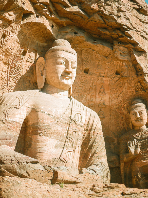 A scenic view of Luliang Shushi Fo Cliff Statue