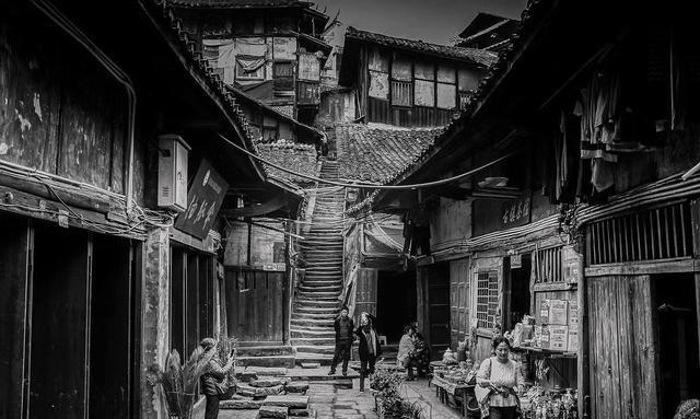A scenic view of Luzhou Fubao Gujianzhuqun