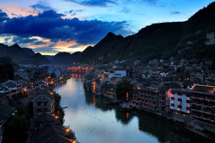 A scenic view of Qiandongnan Gaoqian Gulou
