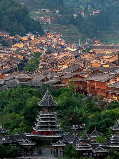 A scenic view of Qiandongnan Jinping Feishanmiao