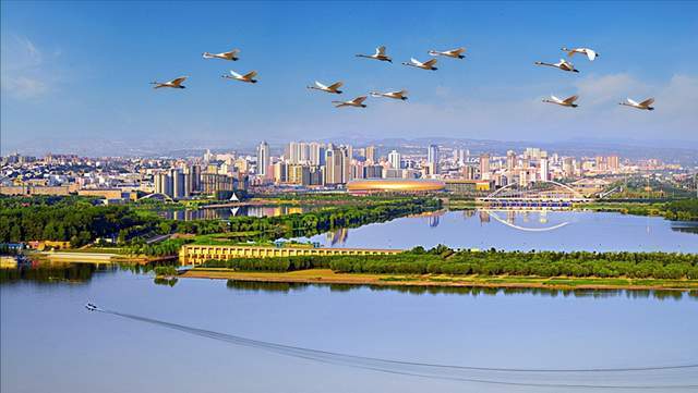 A scenic view of Sanmenxia Xinanguchengyizhi