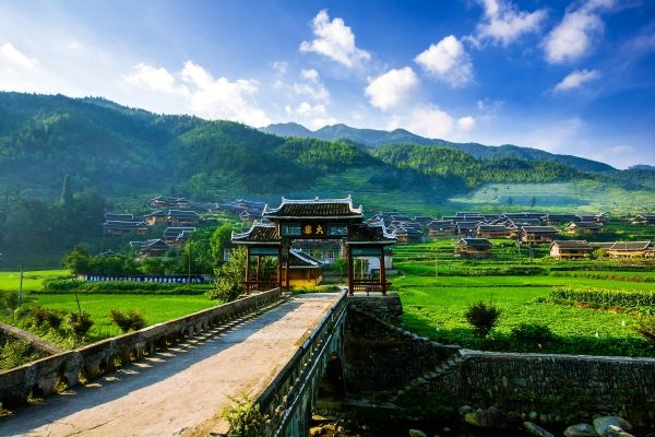 A scenic view of Shaoyang Dankou Miaowen Shikequn
