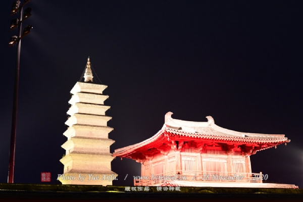 A scenic view of Shijiazhuang Kaiyuan Temple Lingxiao Pagoda