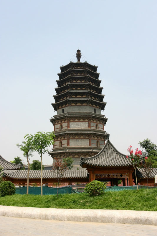 A scenic view of Shijiazhuang Kaiyuan Temple Lingxiao Pagoda