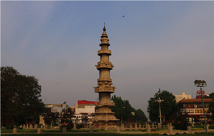 A scenic view of Shijiazhuang Zhaozhou Dharani Sutra Pillar