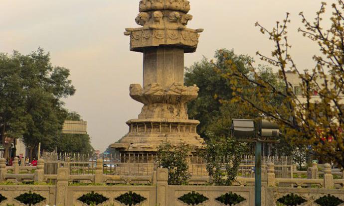 A scenic view of Shijiazhuang Zhaozhou Dharani Sutra Pillar