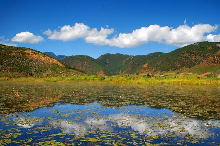 A scenic view of Siping Erlonghu Gucheng Yizhi