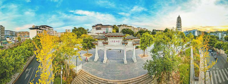 A scenic view of Suining Gaofengshan Gujianzhuqun