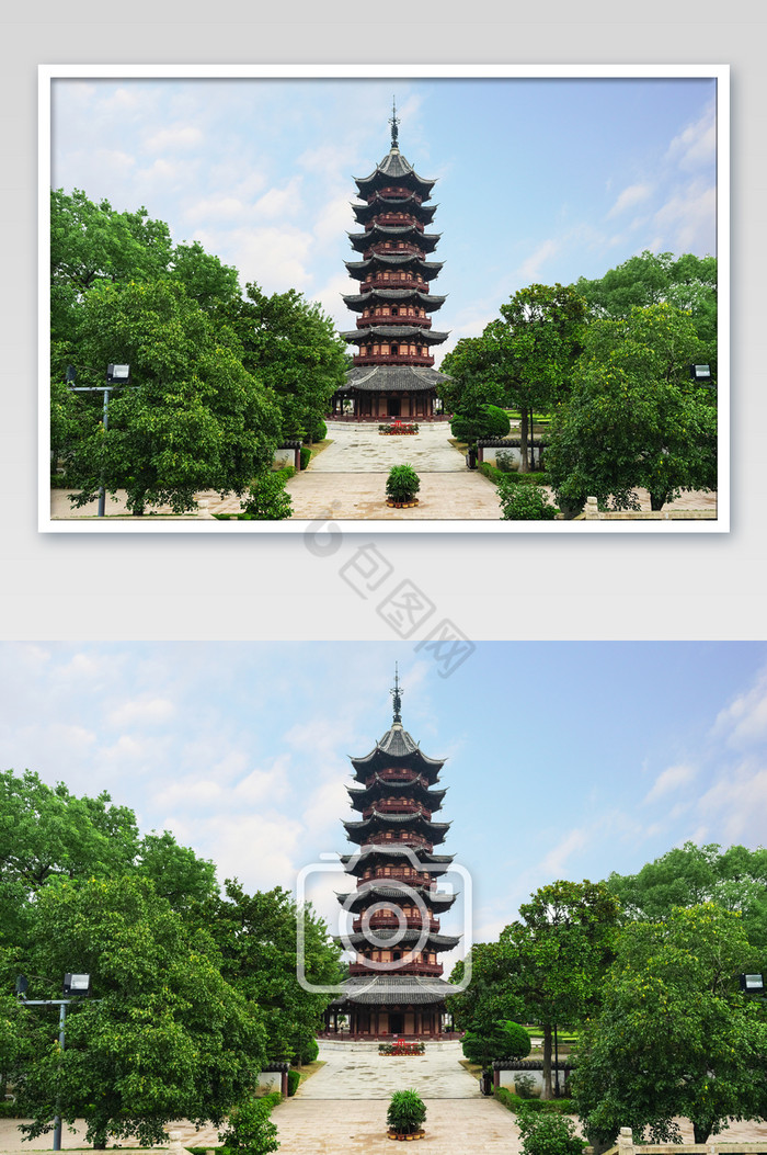 A scenic view of Suzhou Ruiguangta