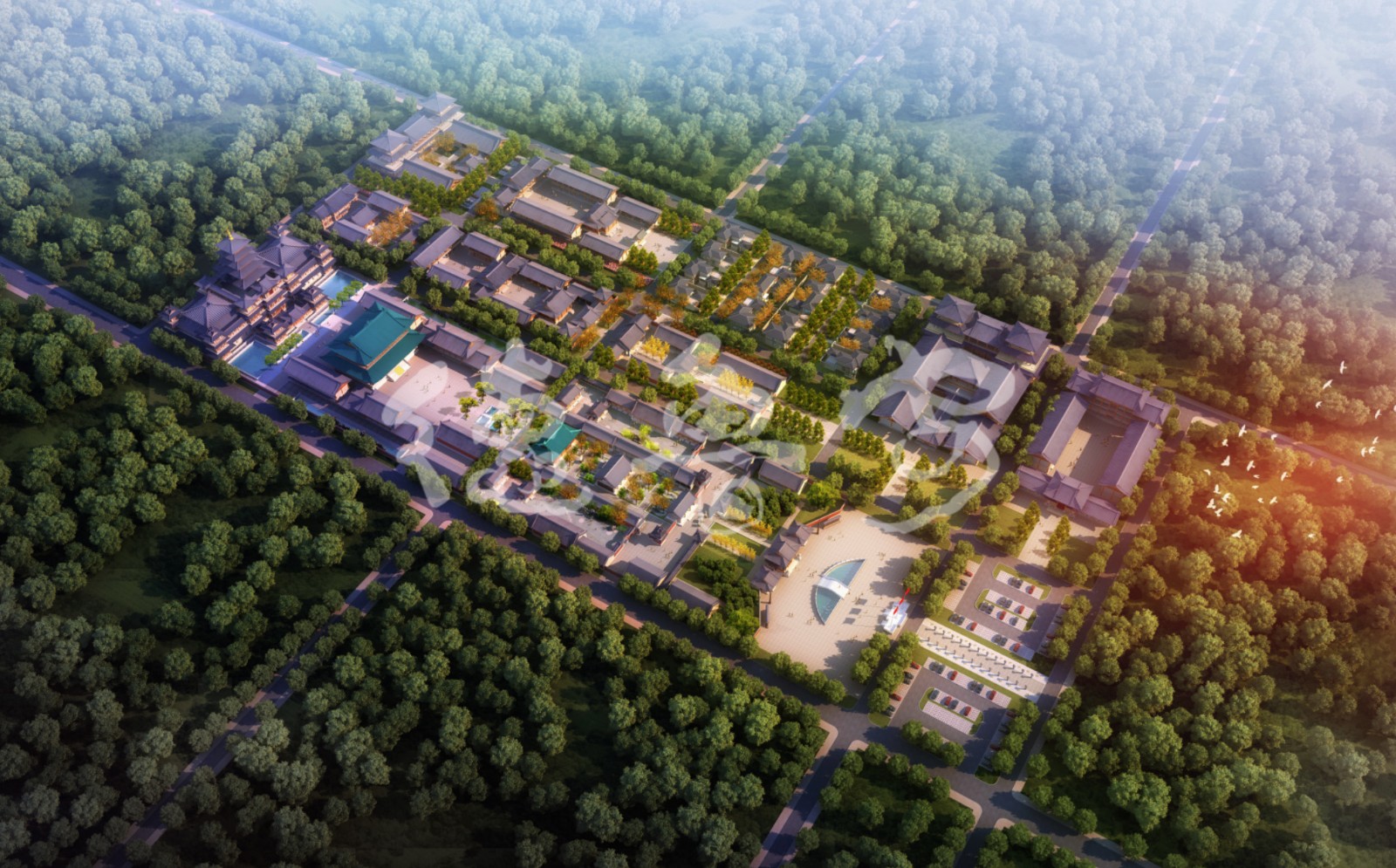 A scenic view of Taiyuan Ming Xiu Temple