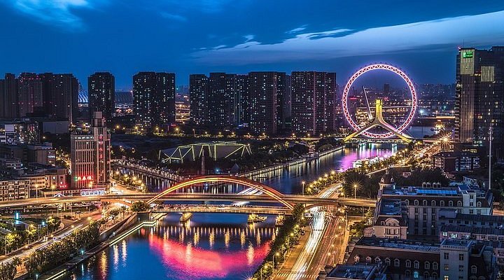 A scenic view of Tianjin Heping Quanyechang Dalou