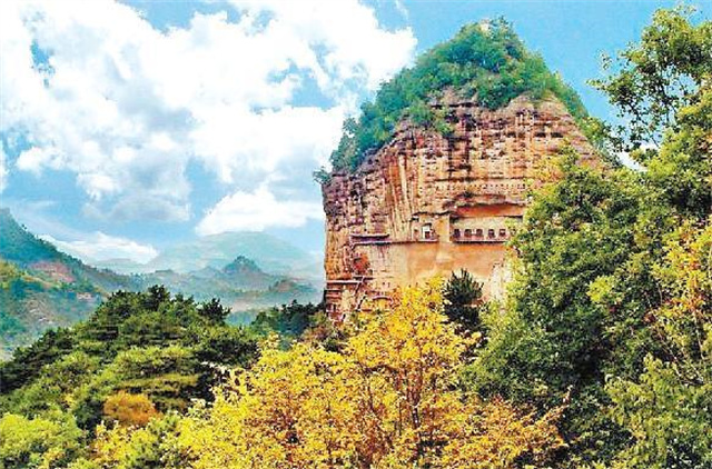 A scenic view of Tianshui Mutisi Shiku