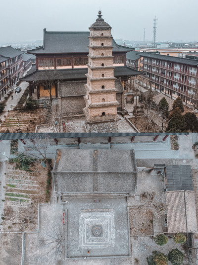 A scenic view of Weinan Huizhao Temple Pagoda