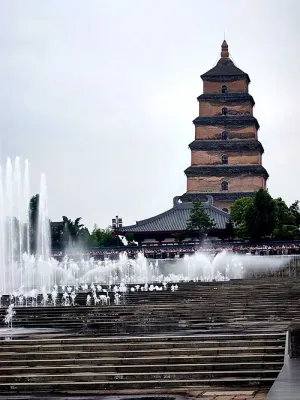 A scenic view of Weinan Jingjin Temple Pagoda