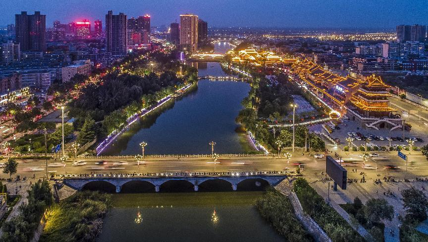 A scenic view of Weinan Qiaoshang Bridge