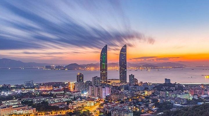 A scenic view of Xiamen Hulishan Paotai
