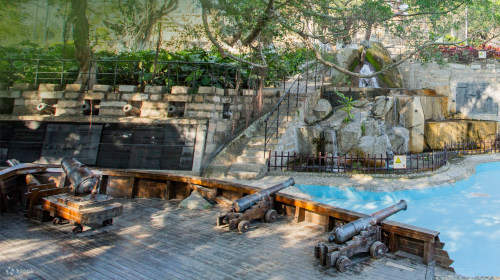 A scenic view of Xiamen Hulishan Paotai