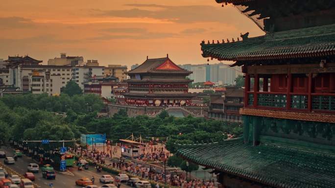 A scenic view of Xian Bell And Drum Towers