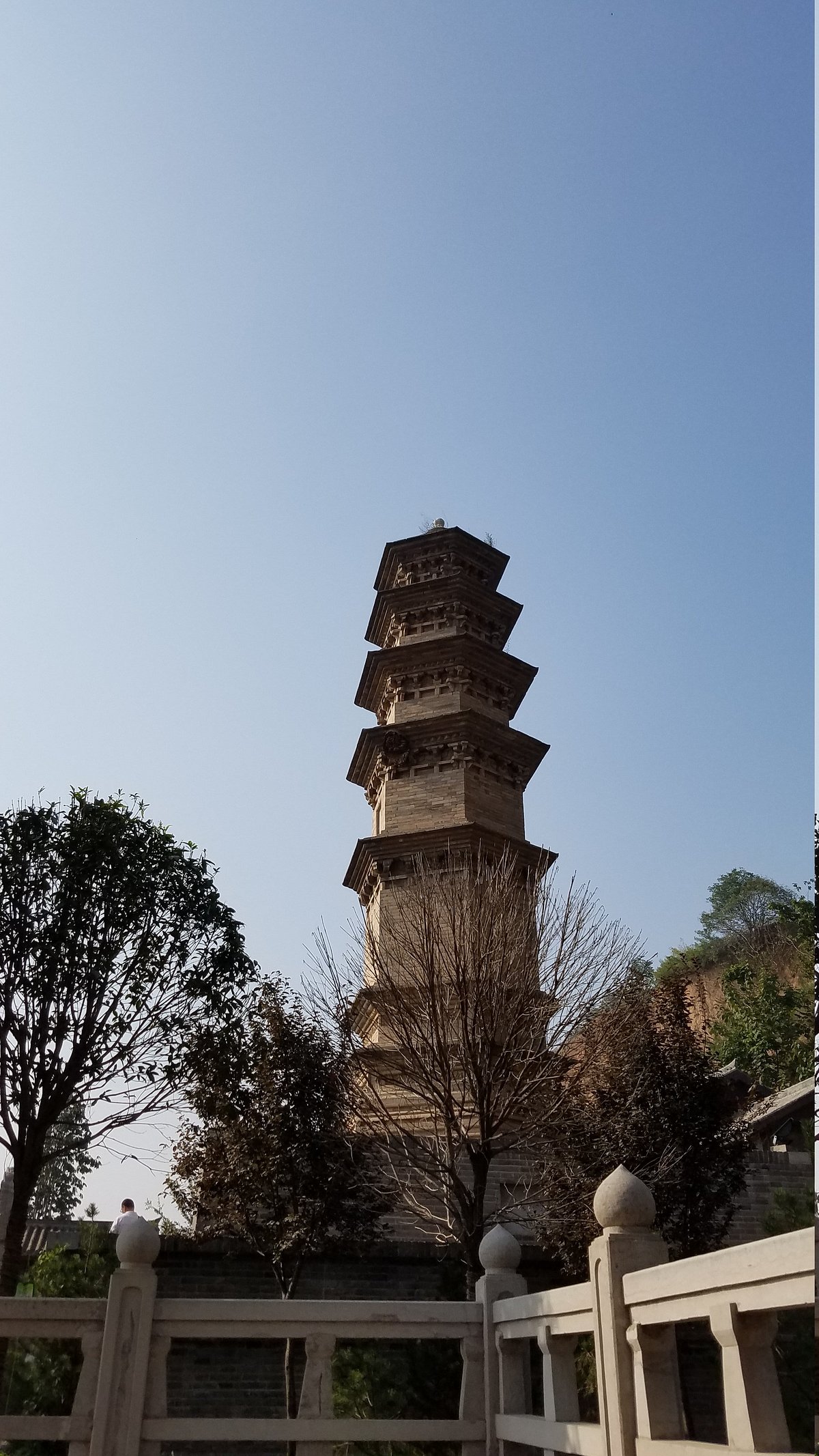 A scenic view of Xian Changan Huayan Temple Pagoda