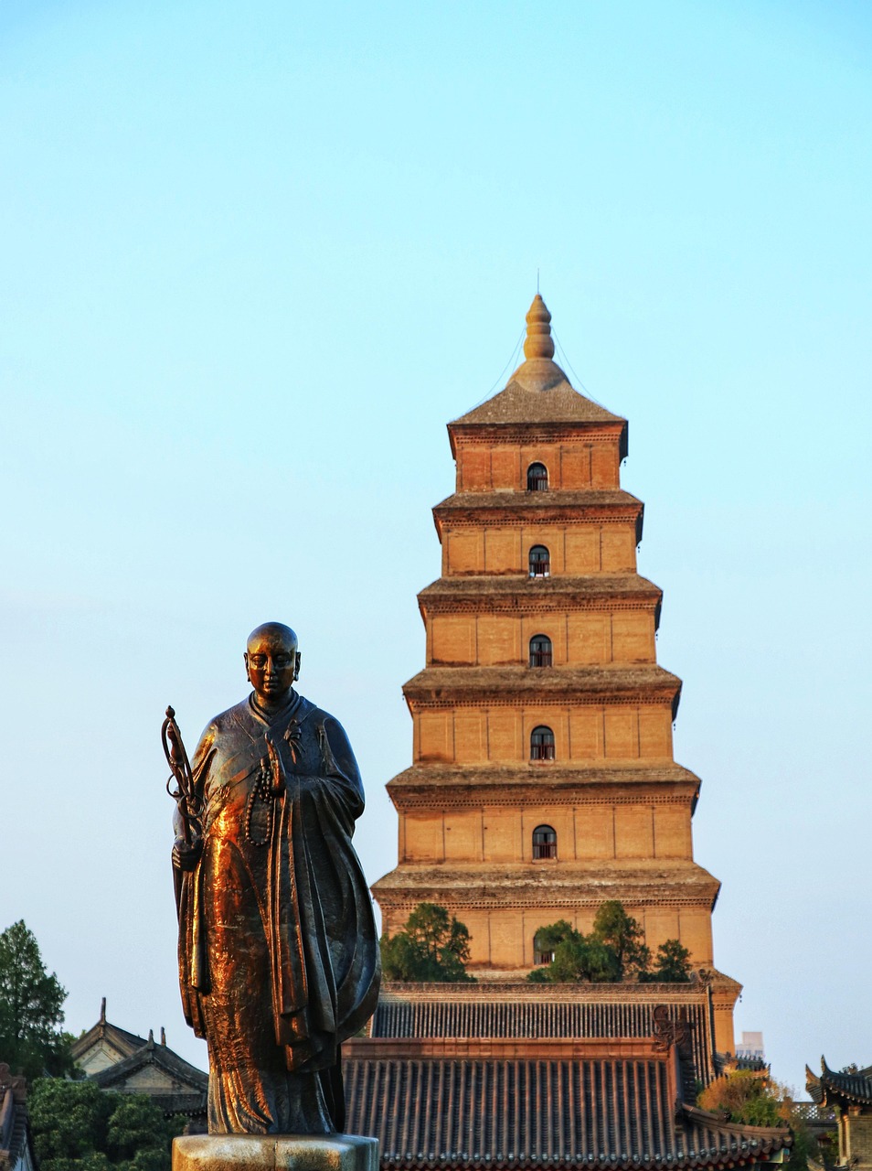 A scenic view of Xian Changan Shengshou Temple Pagoda