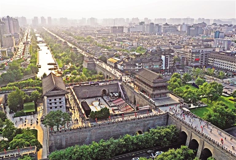 A scenic view of Xian City Wall