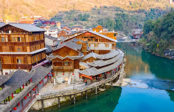 A scenic view of Xiangxi Weijiazhai Gucheng Yizhi